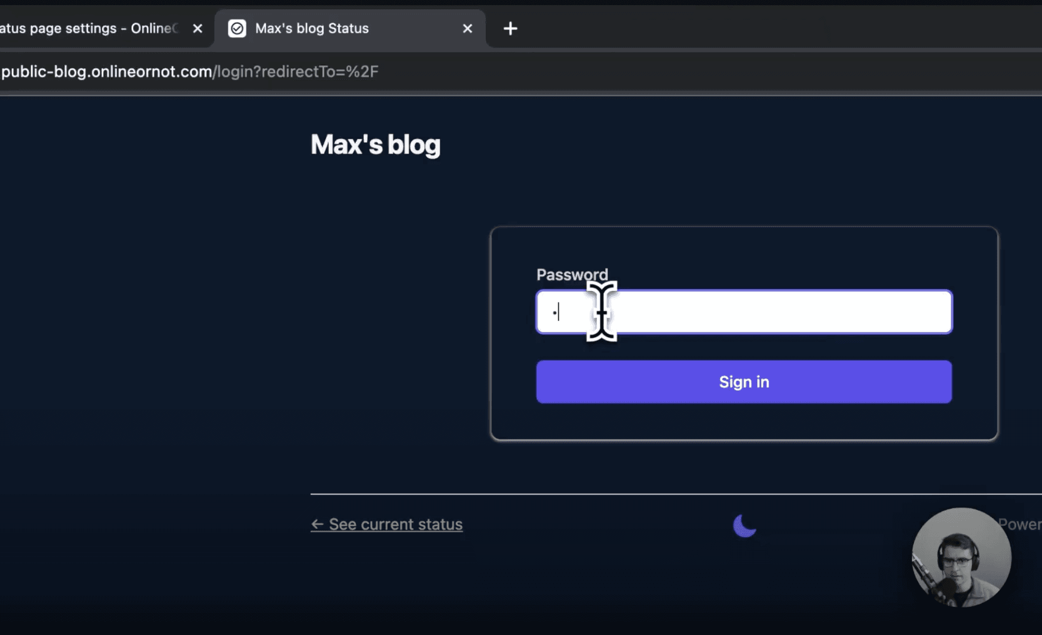 Password-protect your public Status Page