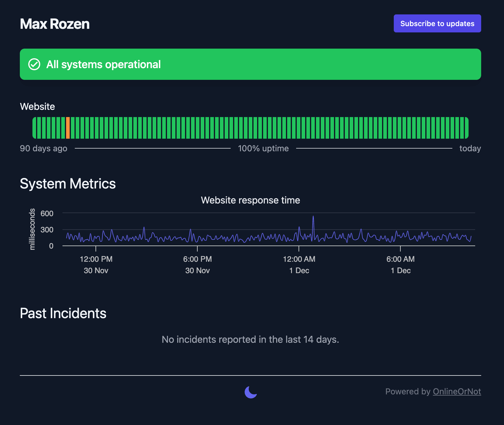 Dark Mode for Status Pages