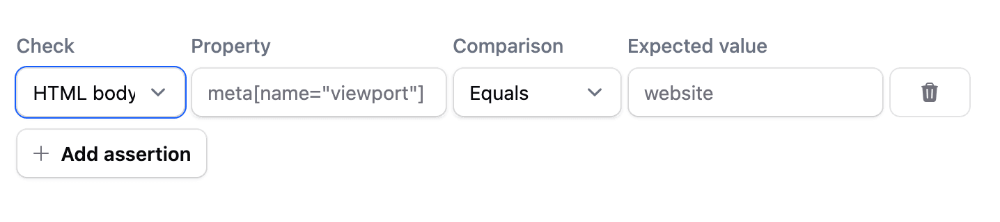 HTML assertions - OnlineOrNot