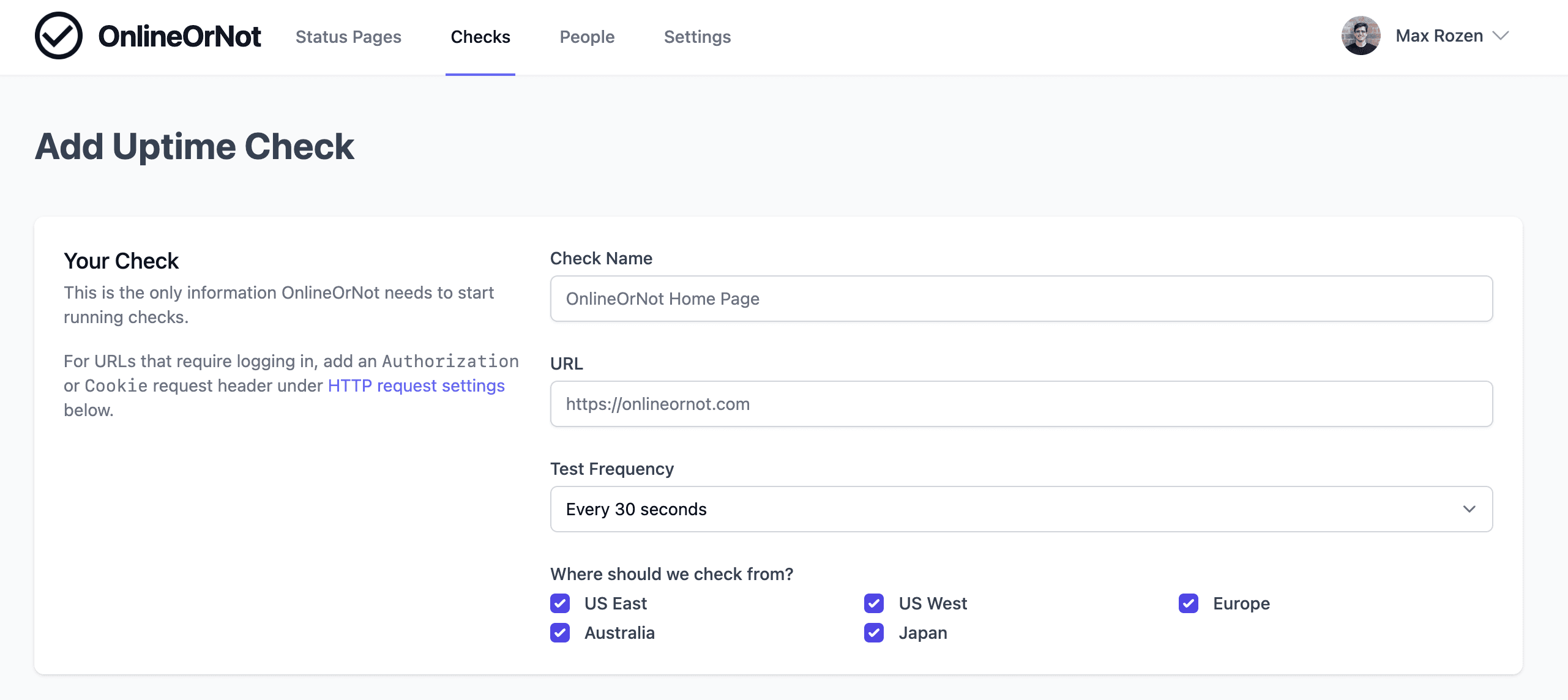 Uptime Checks from multiple locations