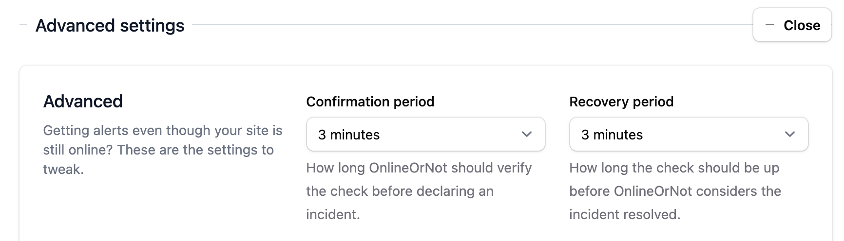 Waiting for several failed checks before sending an alert