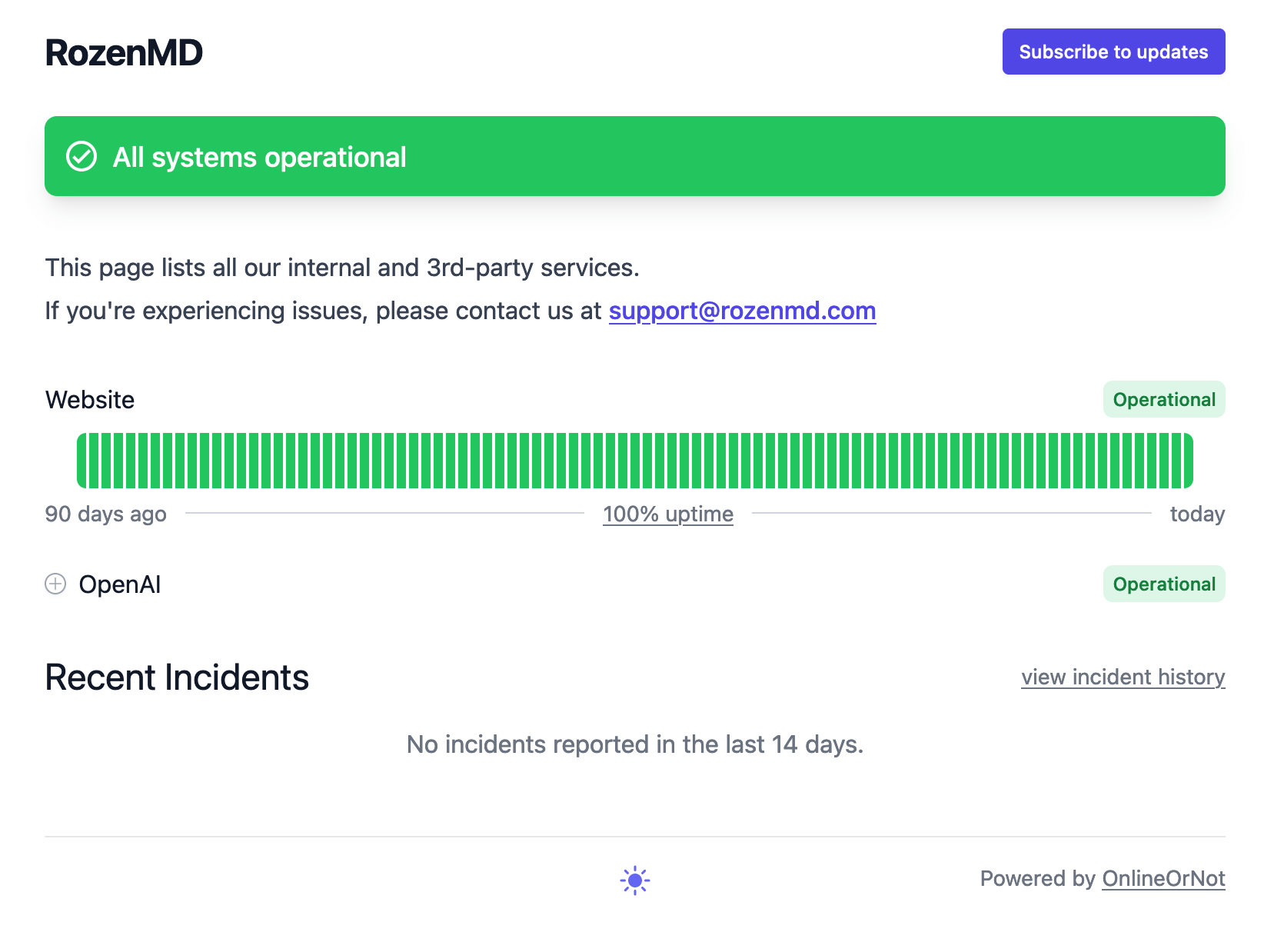 Incident history - OnlineOrNot Status Page