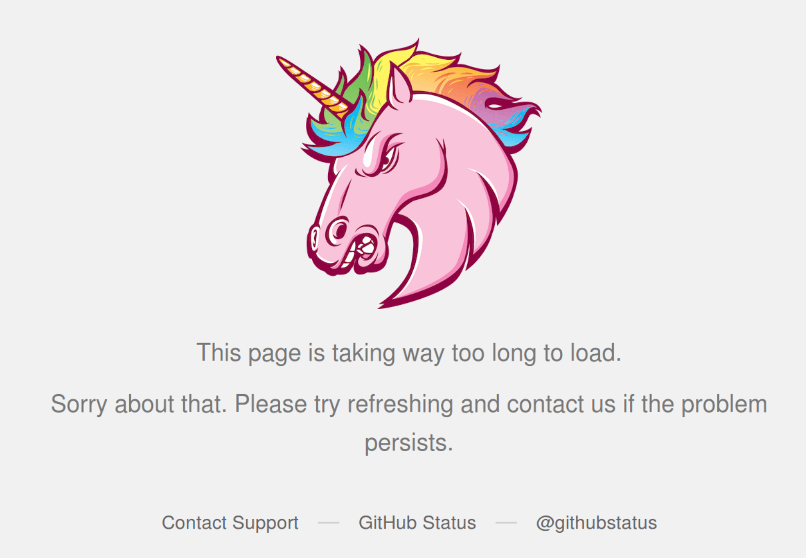 An example of GitHub's service error page